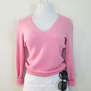 J. Crew cashmere v neck pink